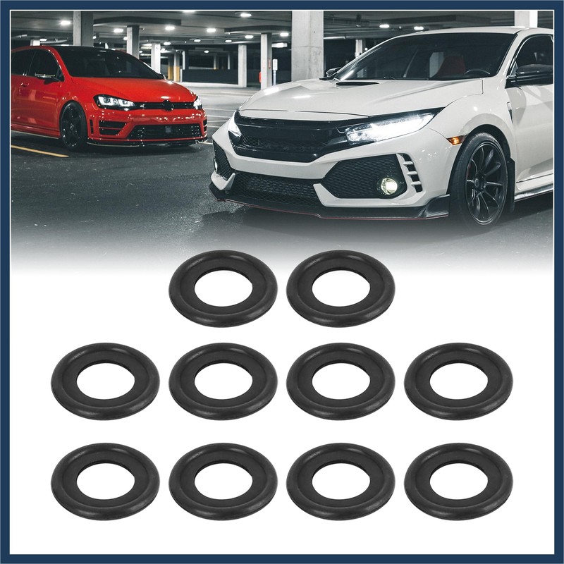 INFINAUTO 10pcs M12 Rubber Oil Drain Plug Washers Seals Gaskets