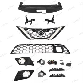 ROKY 12PC For Sentra 2016-2019 Radiator Support Cover Grille Mesh Fog light Bezel kit