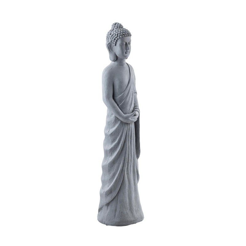 Alpine Corporation 32" Tall Cement Standing Buddha Outdoor Garden Statue,