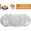 5pcs Stainless Steel Coffee Stencils Coffee Decorating Stencils Barista Cappuccino