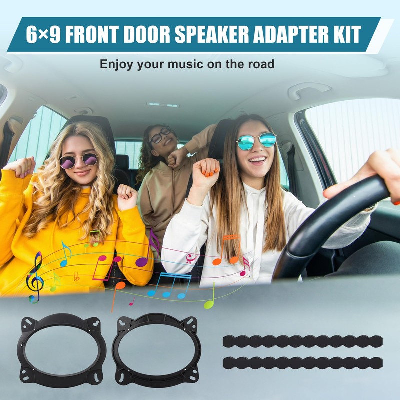 Gulfmew 6×9 Inch Front Door Speaker Adapter Bracket with Foam
