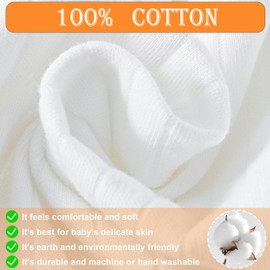 Newborn Boy Girl Baby Bodysuits Clothes, 100% Cotton Newborn Grows Onesies Soft Infant Sleepsuit, Thickened Warm Unisex Baby Outfit Babygrows with Hat for Boys Girls Autumn Winter Spring Clothes 1-3 M