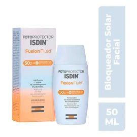 Protector Solar Isdin Fusion Fluid FPS 50 50ml – Ultra Ligero, Absorción Rápida y Protección Alta