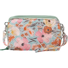 Brentano - Bolso cruzado acolchado de algodón con doble cierre, Bolsas pequeñas, Algodón Boho.
