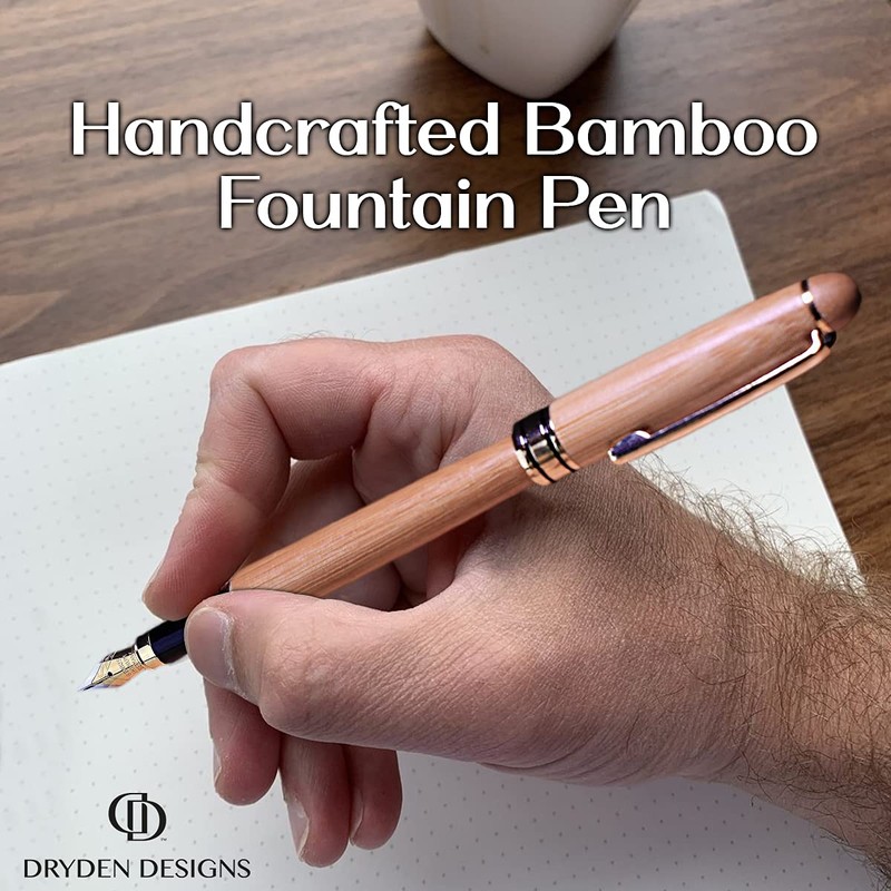 Dryden Designs Luxury Bamboo Fountain Pen with Ink Refill Converter