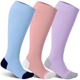 Sockswift Bamboo Viscose Plus Size Compression Socks Wide Calf 15-20mmHg Knee High Sock for Nurses, Pregnant Women, Travel
