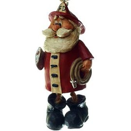 Bert Anderson Dangly Fireman Santa Ornament