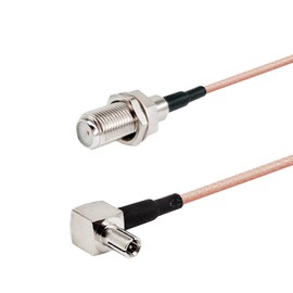POBADY 2PCS F Type Female to TS9 Male Right Angle 90 Degree RF Coaxial Cable RG316 15CM/6IN for 2G 3G 4G Antenna Router TV HDTV DVB-T DVB-T2