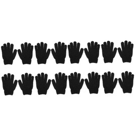Baluue 8 Pairs Back Scrub Gloves Bath Scrubber for Body Exfoliating Gloves for Men Body Scrub Shower Scrubbing Gloves Exfoliating Glove Black Dead Sponge for Hair Bath Towels Polyester