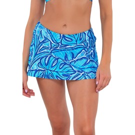 Sunsets - Falda de baño deportiva estándar para mujer, con pantalones cortos interiores, Seaside Vista, X-Large