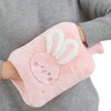 Winter microfiber pocket rabbit thermal water bag compress pack Rabbit Pink/2000mL