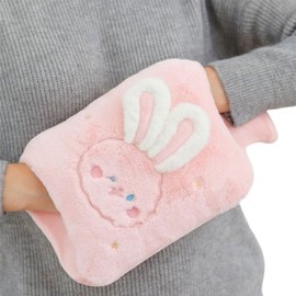 Winter microfiber pocket rabbit thermal water bag compress pack Rabbit Pink/2000mL