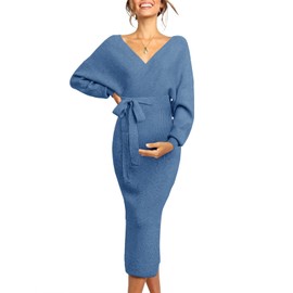 Chang Yun Maternity Nursing Dress Sweater Dress for Women Wedding Guest Dress Baby Shower Maternity Photoshoot Outfits