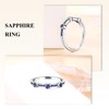 AGRULE Blue Sapphire Rings Sterling Silver 1.7mm Wedding Band 0.3