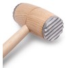 EVERYJOY Batticarne in legno con estremità in metallo per cotolette,