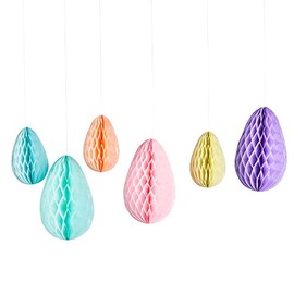 Crafty Capers 6 Honeycomb Paper Easter Egg Room Decorations | 20cm & 30cm | Home Décor
