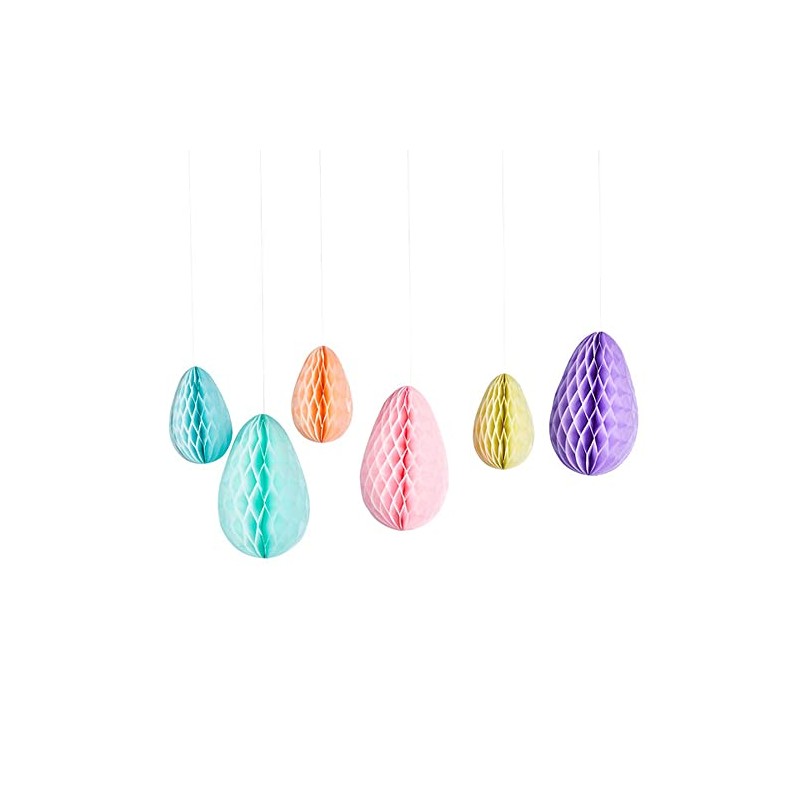 Crafty Capers 6 Honeycomb Paper Easter Egg Room Decorations |