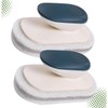 Minkissy 2pcs Shape Kitchen Cleaning Sponge Natural Scrubbers Ergonomic Handle