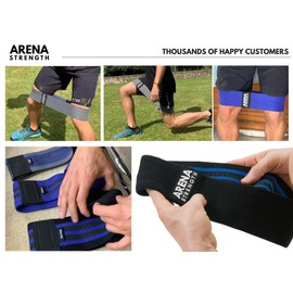 Arena Strength - Bandas de tela para glúteos, bandas de cadera para piernas y glúteos (paquete de 3) bandas de resistencia a la cadera para hombres, bandas de resistencia a las piernas para entrenamiento, incluyendo guía de entrenamiento y funda de viaje