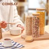 ComSaf Glass Food Storage Jars Set of 6, Tall Glass