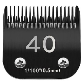 TRAH 40# Blade Dog Grooming Clipper Replacement Blades Compatible with Andis Dog Clippers,Most A5, Wahl KM Series Clippers,Detachable Ceramic Blade,Size-40#, 1/100-Inch Cut Length (0.25mm) Black