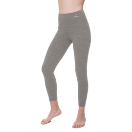 Nirlon Women's Capri Leggings 7/8 Length High Waist Workout Cotton Spandex Yoga Pants 22" Inseam (XL, Heather Grey)