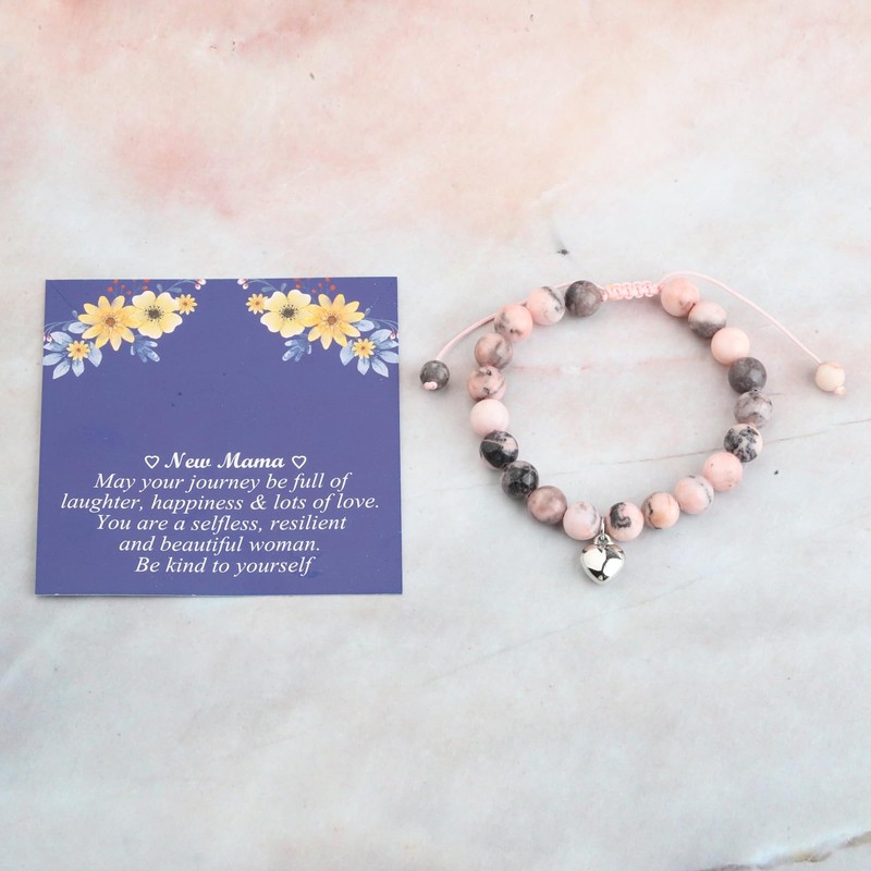 FUSTMW New Mama Gifts Baby Footprint Necklace Mom to Be