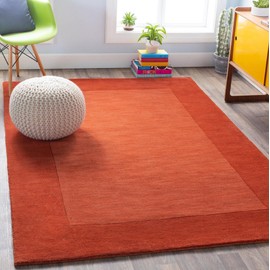 Mark&Day Wool Rugs, 2x3 Reims Modern Burnt Orange Area Rug, Orange Carpet for Living Room, Bedroom or Kitchen (2' x 3')