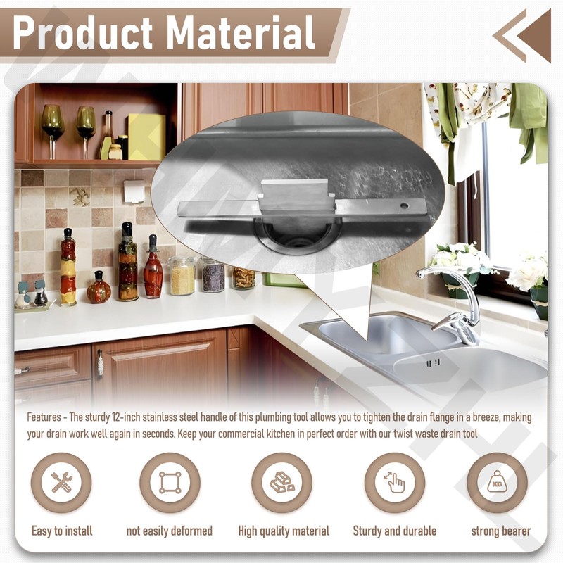 Waste Drain Tool for 3 Tier Sink in Commercial Kitchens