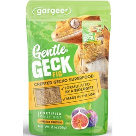 Gargeer 2oz Complete Crested Gecko Food Diet. Premium Mix, Ready to Use Freshly Made Powder. Unique Formula, Developed & Made in The USA. Enjoy! (Fig + Insects Protein)