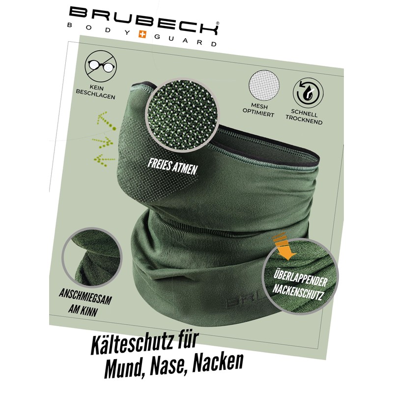 BRUBECK X-Pro KM10430 Half Balaclava for Men and Women, Temperature-Regulating,