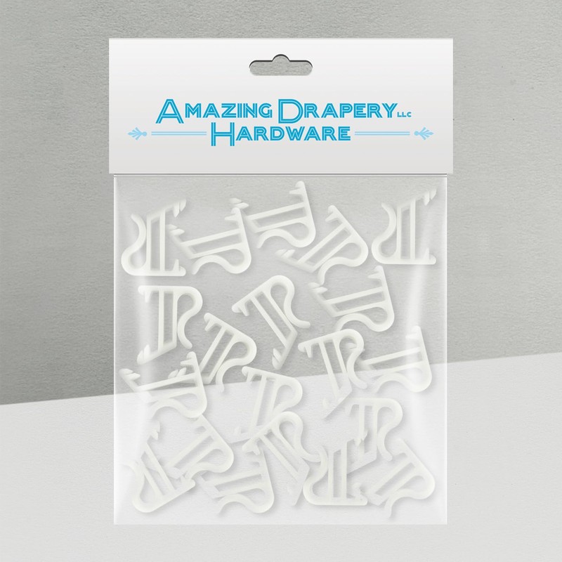 Amazing Drapery Hardware 1" Hidden Valance Clips with 9/16" Projection