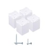 Diforma Set of 4 Furniture Feet, White, Height-Adjustable, Corner Profile,