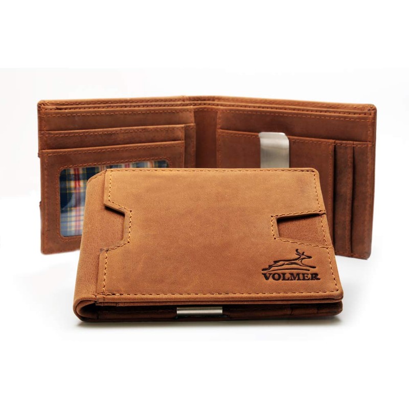Fa.Volmer ® Genuine Leather Wallet with Money Clip / Dollar