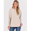 ANRABESS Womens Oversized Batwing Sleeve Sweaters Crewneck Casual Fall Knit
