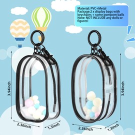 (2 PCS) Clear Figure Display Bag with Keychain, Portable Dustproof Mini Doll Pouch Carrying Case for Blind Box Figures, PVC Storage for Dolls, Action Figures & Collectibles