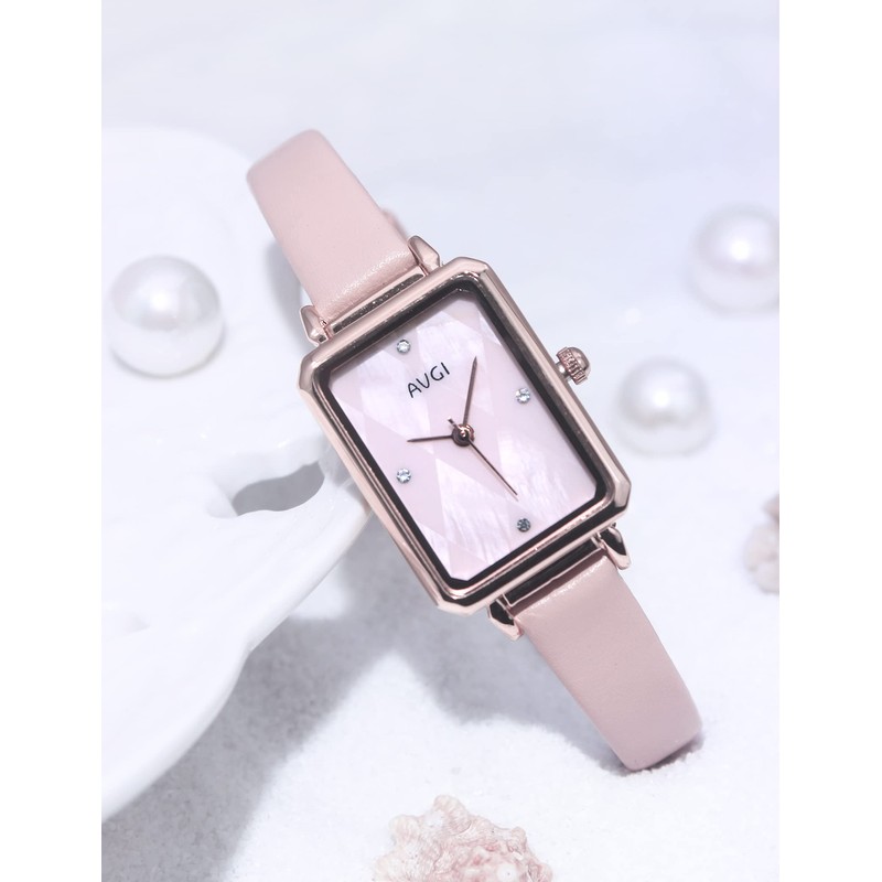 AVGI Women's Square Watch, Natural Stone Face, Waterproof for Life