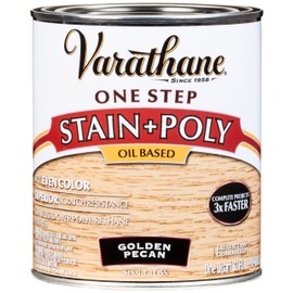 Varathane 225243H Oil-Based One Step Stain + Poly, Quart, Golden Pecan