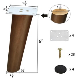 AORYVIC Wood Furniture Legs 6 inch Angled Couch Legs Slanted Sofa Replacement Legs for Dresser, Cabinet, Futon, Bench