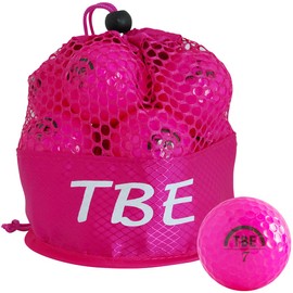 TOBIEMON Pearl Golf Balls in Mesh Bag R&A Certified Balls 1 Dozen (Pack of 12) Pink