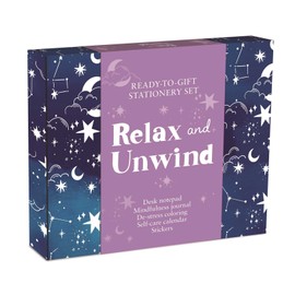 Relax and Unwind: Ready-to-Gift Stationery Set with Desk Notepad, Mindfulness Journal, De-Stress Coloring, Self-Care Calendar, and Stickers
