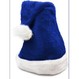 Ultra Soft Plush Christmas Blue Santa Hat Costume Accessory