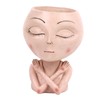 Face Head Planter Succulent Plant Flower Pot Resin Container Face