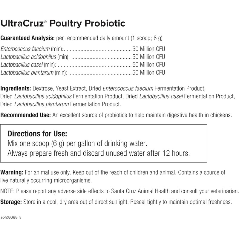 UltraCruz Poultry Probiotic; 2 lb, Brown