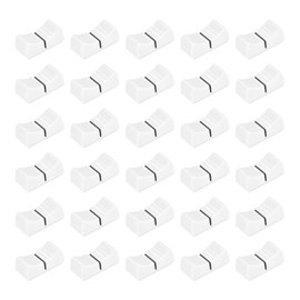 sourcing map Mixing Console Slider Knobs Replacement for Potentiometer White Knob Black Mark 24 mm x 11 mm x 10 mm Pack of 30
