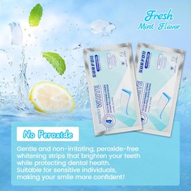 SURFOU Teeth Whitening Strips – 28 Treatments (56 Pcs), Peroxide-Free, Enamel-Safe, Gentle Formula, Fast Whitening Results.