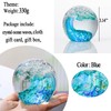 Enjinkail Hand Blown Ocean Waves Crystal Ball - Glass Collectible