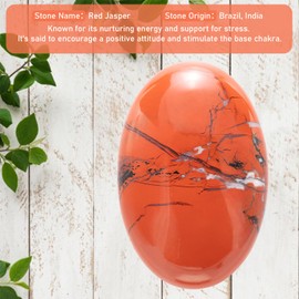 GEMMYDREAM 2.4'' Red Jasper Healing Crystals Palm Stone Worry Stone, Natural Polished Stone for Massage, Reiki, Stress Relief, and Balancing Meditation Accessories