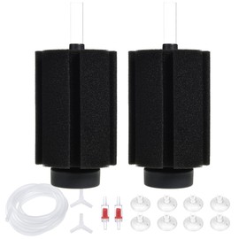ALEGI Aquarium Bio Sponge Filter with Ceramic Media for Clear and Quiet Aquariums for Betta Fry Shrimp Tiny Fish Tank (75+ Gallon 2 Pack)
