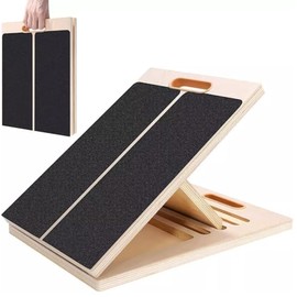 Venbytech for Portable Slant Board for Calf Stretching, Adjustable Wooden Calf Stretcher Calf
